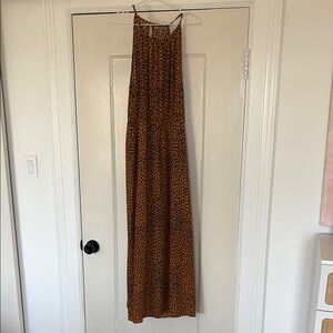 J. Crew Animal print Sleeveless Halter Maxi Dress